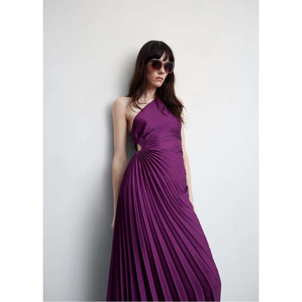 Mango Asymmetrical Purple Dress - Picture 4 of 7
